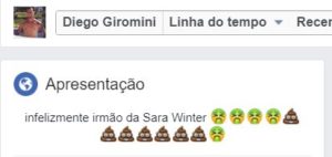 Diego Giromini: "Infelizmente irmão da Sara Winter"