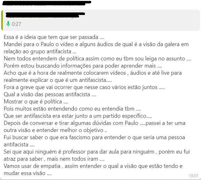 A luta antifascista como resposta ao ódio à política: empatia