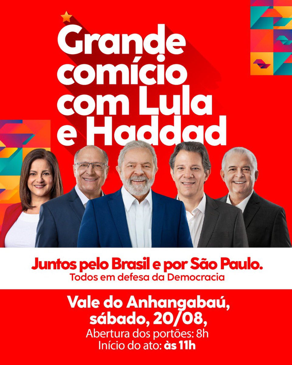 Comício com Lula e Haddad. Foto/Divulgação