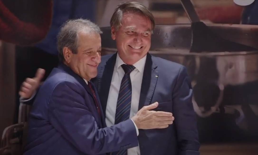 Valdemar Costa Neto, presidente do PL, e Jair Bolsonaro. Foto/Reprodução Youtube